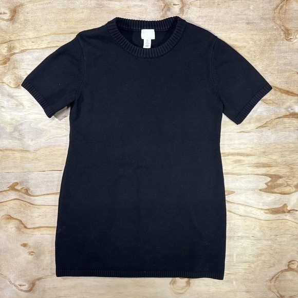 H&M Dresses & Skirts - HM Women's Black Short Sleeve Sweater Dress Size‎ L Round Neck